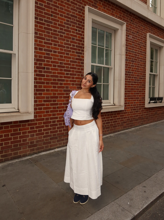 so vanilla midi skirt